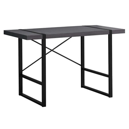 Gfancy Fixtures 23.75 x 49 x 30 in. Grey & Black Metal Computer Desk GF3099673